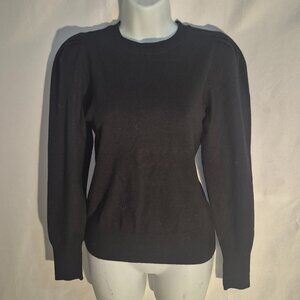 Marled crewneck sweater, black in size small